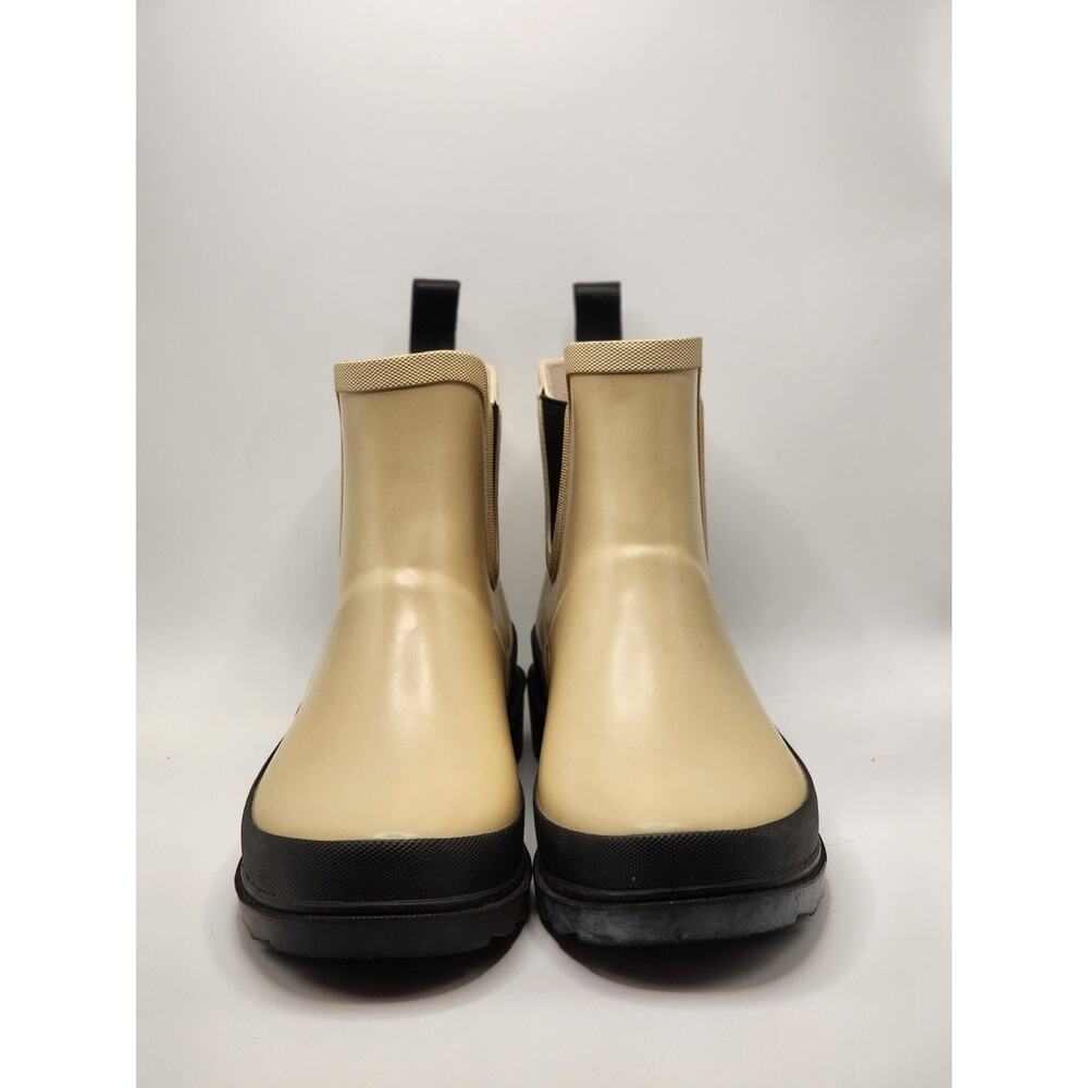 Time and Tru Womens Size 6 Chelsea Rain Boots Tan Beige Ankle Rubber Garden Boot - Picture 3 of 9